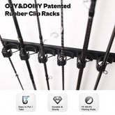 Close-up of Rubber band clamp technology on OJY fishing rod holder